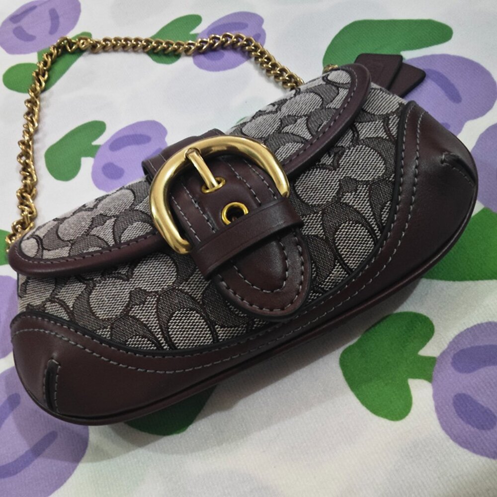 Coach Monogram Canvas Chain Bag - Picture 6 of 9